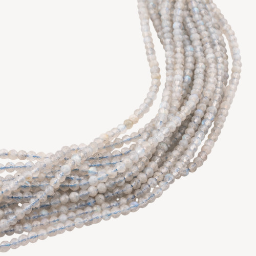 Labradorit-Rundperle, facettiert, Diamantschliff, 3,6 mm