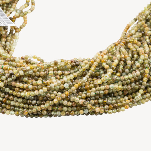 Peridot-Rundperle, facettiert, diamantgeschliffen, 3 mm