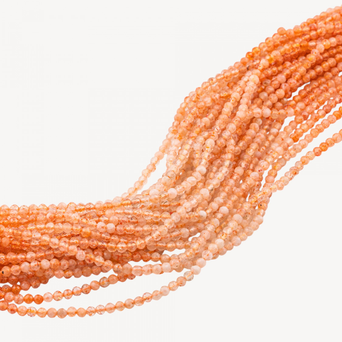 Sonnenstein-Rundperle, facettiert, Diamantschliff, 2,5 mm-STEIN DER SONNE | Worldofjewel.com