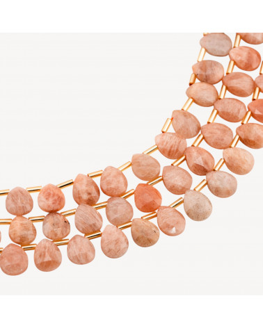 Pietra Del Sole Rosa Gocce Briolette Sfaccettate 10x8mm-ROSE | Worldofjewel.com