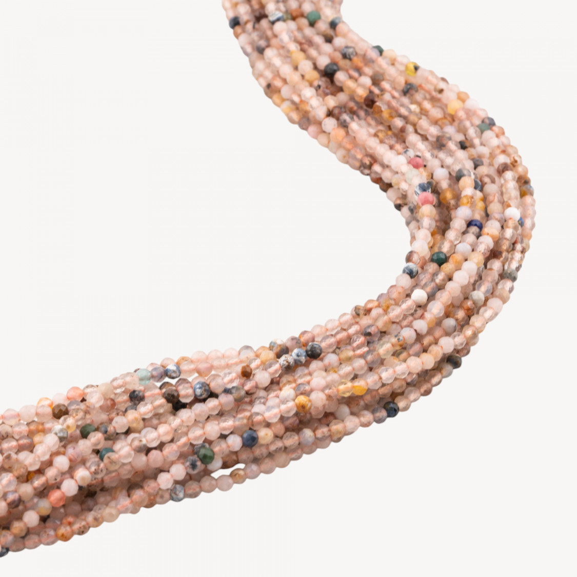 Quarzi Mix Perlina Tonda Sfaccettata Diamond Cut 2mm-QUARZI | Worldofjewel.com
