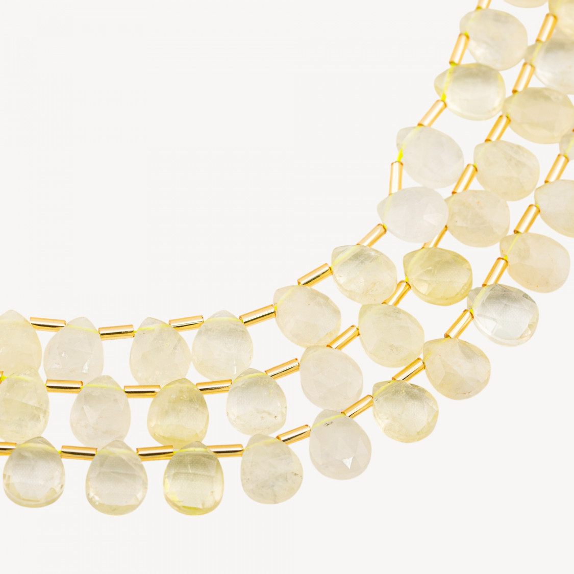 Gotas de cuarzo limón facetadas en forma de briolette de 10 x 8 mm-CUARZO LIMÓN | Worldofjewel.com