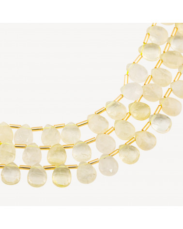 Quarzo Lemon Gocce Briolette Sfaccettate 10x8mm-QUARZO LEMON | Worldofjewel.com