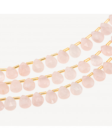 Quarzo Rosa Gocce Briolette Sfaccettate 10x8mm-ROSE QUARTZ | Worldofjewel.com