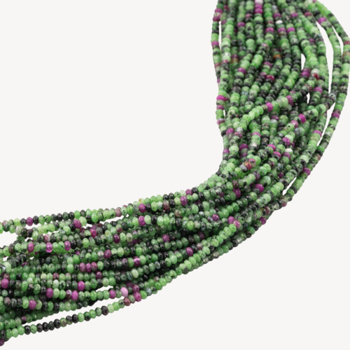 Rubizoisit-Rondelle, facettiert, Diamantschliff, 2 x 1 mm