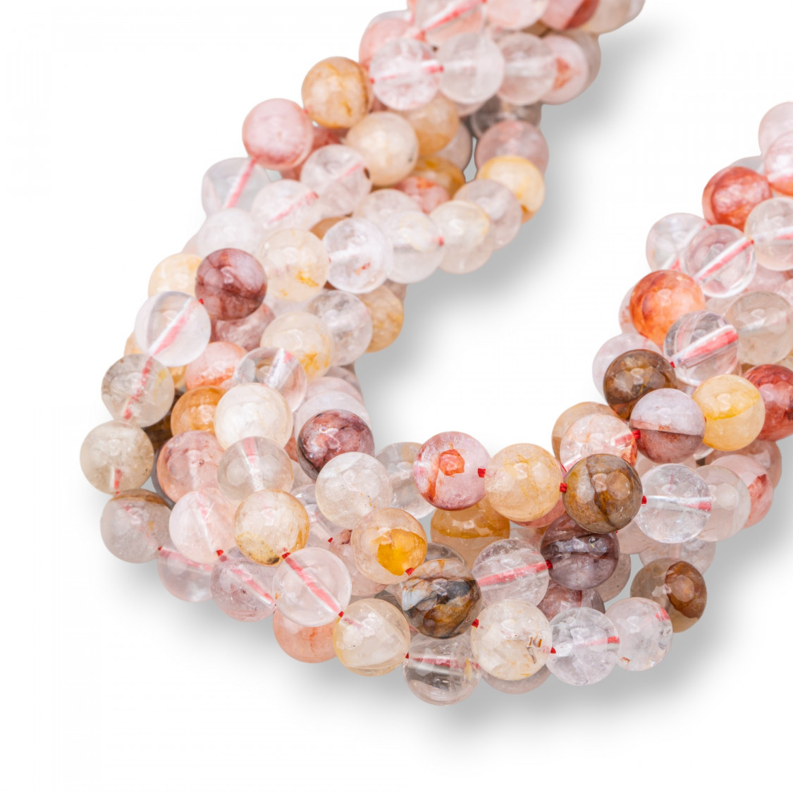 Quarzo Ematoide Rosso Chiaro Tondo Liscio 6mm Mix-QUARTZ HEMATOID | Worldofjewel.com