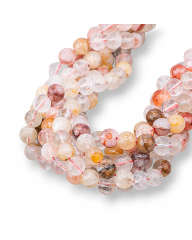 Quarzo Ematoide Rosso Chiaro Tondo Liscio 6mm Mix-QUARTZ HEMATOID | Worldofjewel.com