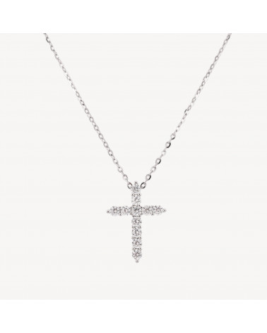 Collana Con Pendente In Argento 925 Con Zirconi-COLLIERS EN ARGENT 925 | Worldofjewel.com