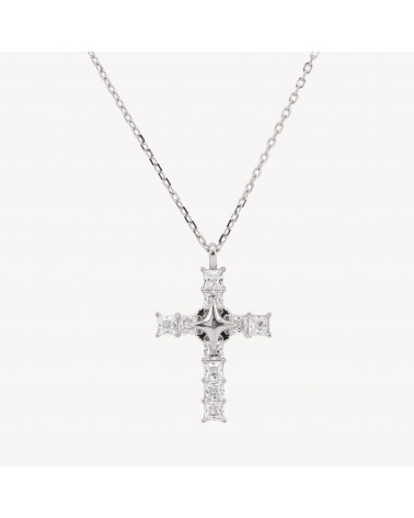 Collana Con Pendente In Argento 925 Con Zirconi-COLLIERS EN ARGENT 925 | Worldofjewel.com