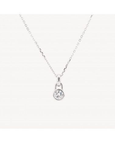 Collana Con Pendente In Argento 925 Con Zirconi-COLLIERS EN ARGENT 925 | Worldofjewel.com