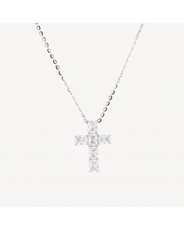 Collana Con Pendente In Argento 925 Con Zirconi-COLLIERS EN ARGENT 925 | Worldofjewel.com