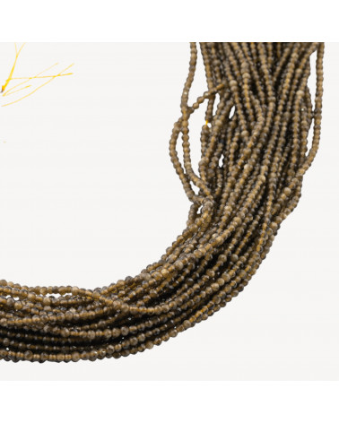 Ossidiana Gold Perlina Tonda Sfaccettata Diamond Cut 2mm-OBSIDIAN | Worldofjewel.com