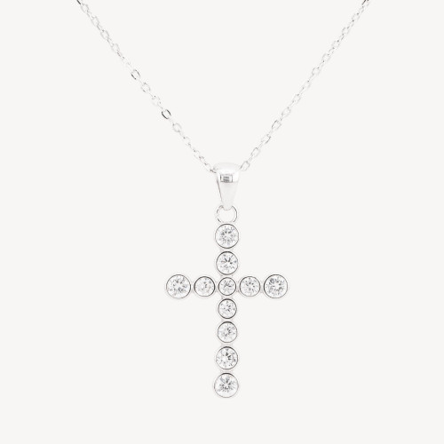 Collana Con Pendente In Argento 925 Con Zirconi MOD1524-COLLANE DI ARGENTO 925 | Worldofjewel.com