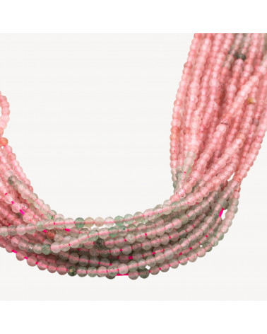 Quarzo Fragola Gradiente Perlina Tonda Sfaccettata Diamond Cut 3mm-QUARZO FRAGOLA | Worldofjewel.com