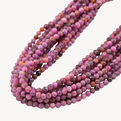 Perle ronde à facettes Ruby Root de 4 mm