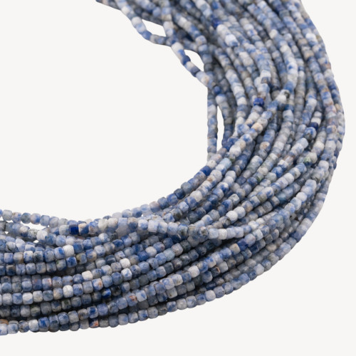 Sodalite Cube Hard Cut Faceted 2.5mm