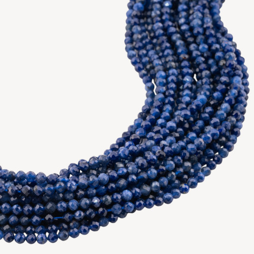 Sodalite Round Faceted Bead Diamond Cut 3mm