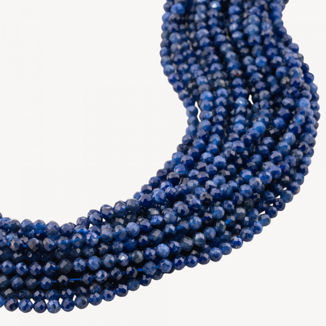 Sodalite Perlina Tonda Sfaccettata Diamond Cut 3mm-SODALITE | Worldofjewel.com