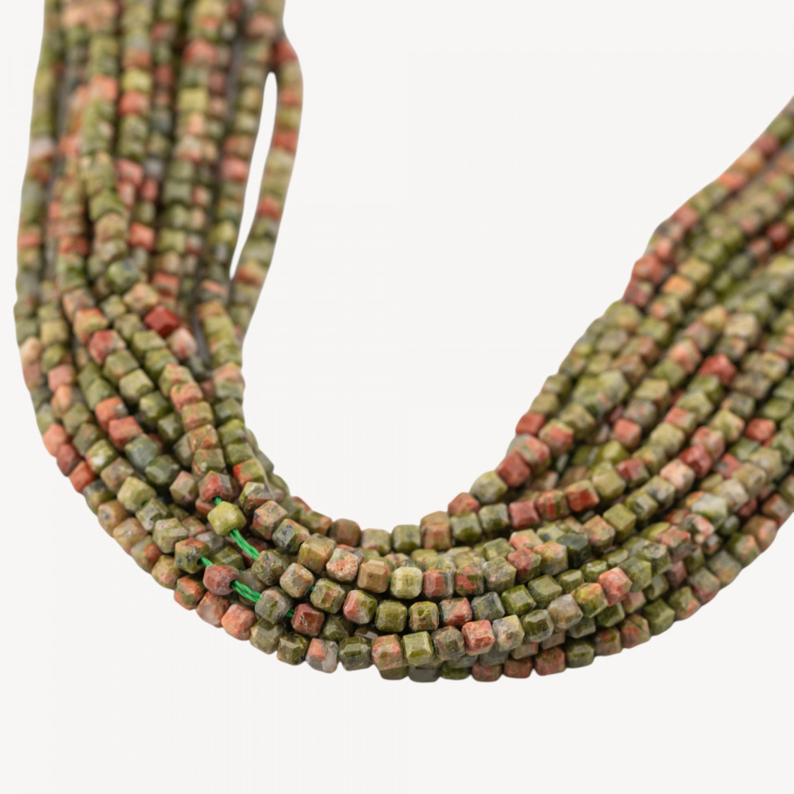 Unakite Cubo Taglio Rigido Sfaccettato 2,5mm-UNAKIT | Worldofjewel.com