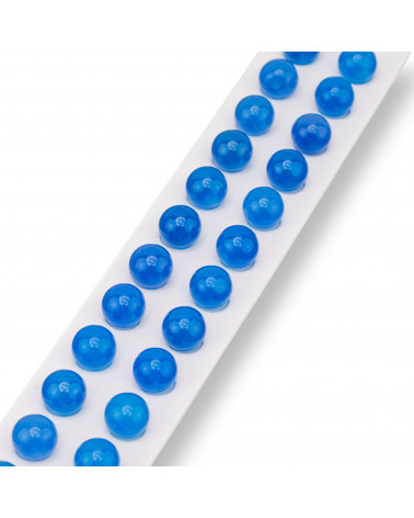 Perline Mezzo Foro Agata Blu Tondo Liscio 12mm 20pz-ΜΙΣΟΤΡΥΠΕΣ ΧΑΝΤΡΕΣ | Worldofjewel.com