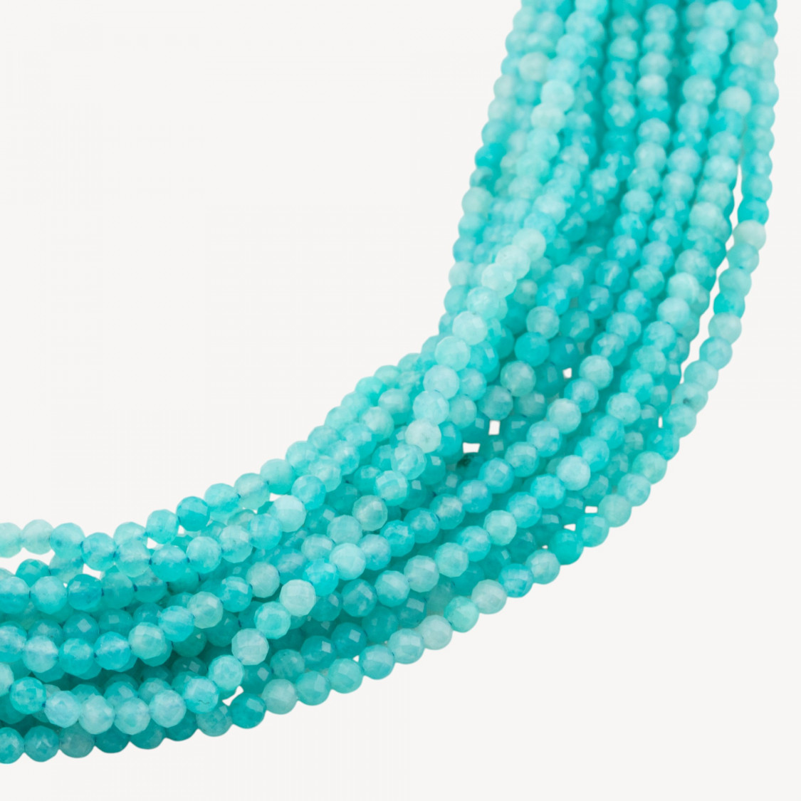 Amazzonite Perlina Tonda Sfaccettata Diamond Cut 3mm-AMAZONITE | Worldofjewel.com