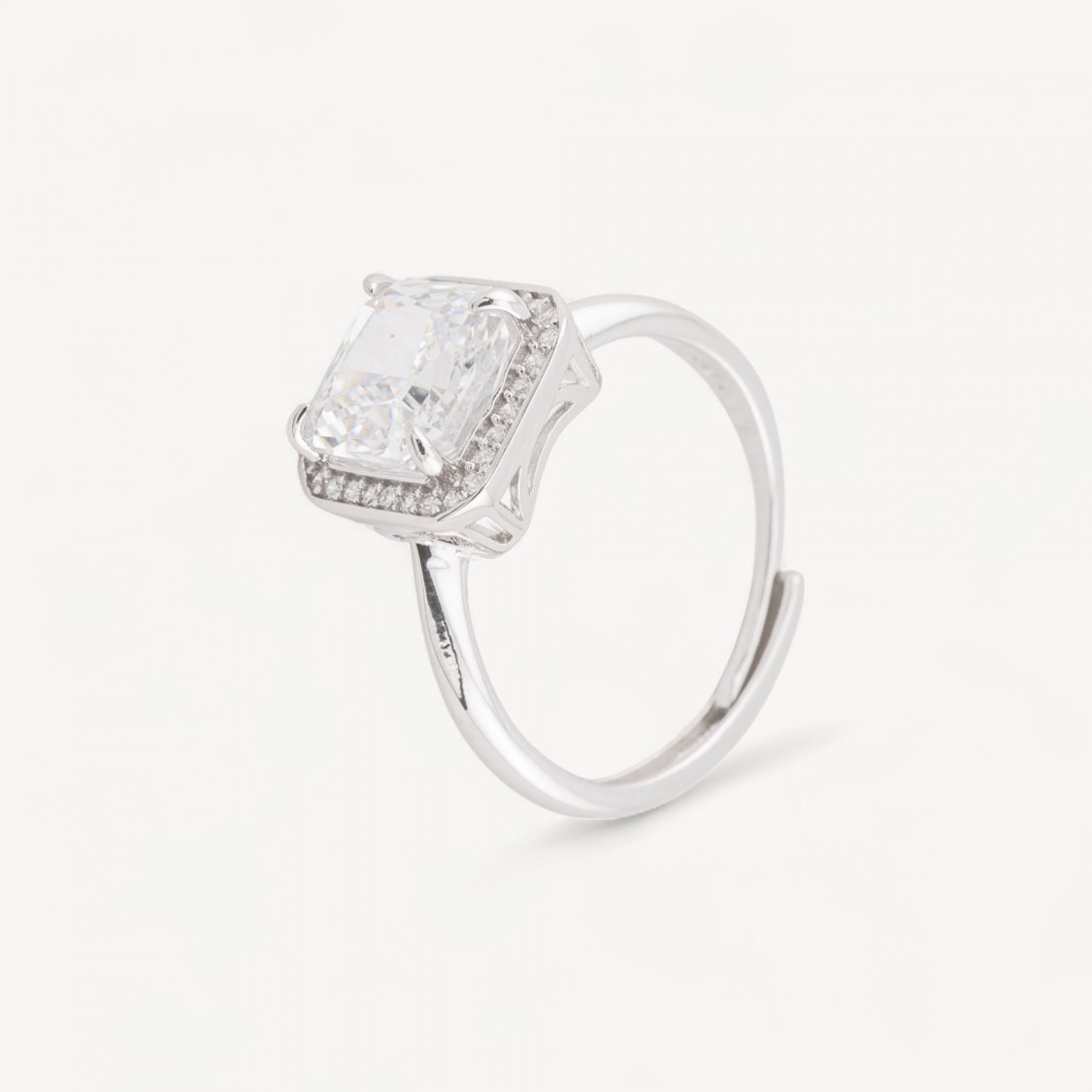 Anello In Argento Con Corindone Bianco-Halblochperlen | Worldofjewel.com