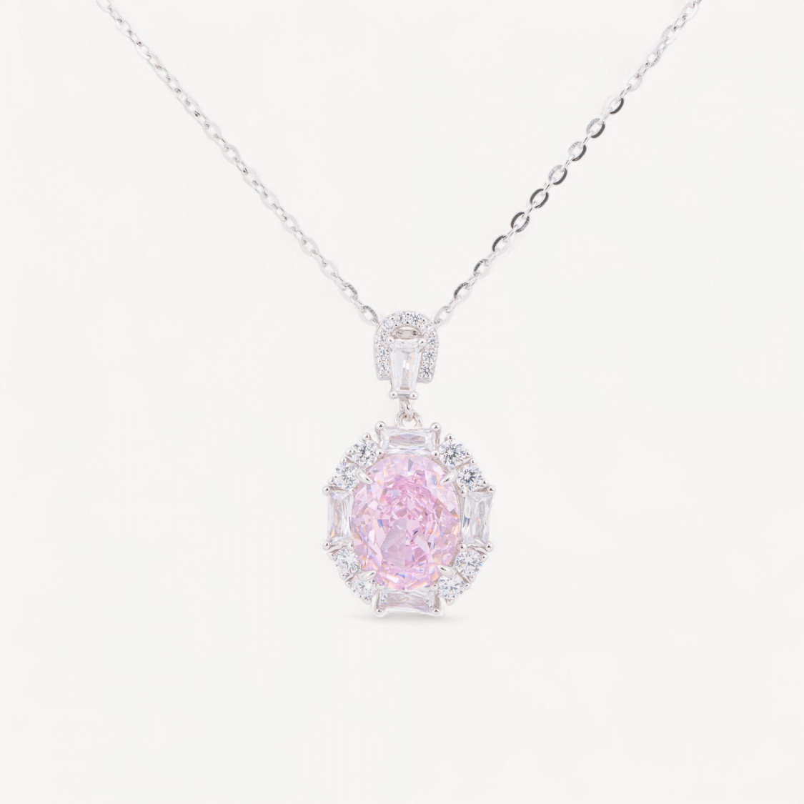 Collana Con Pendente In Argento Con Corindone Rosa A1505-COLLANE DI ARGENTO 925 | Worldofjewel.com