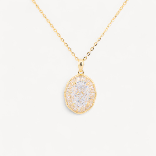 Collier pendentif en argent avec corindon