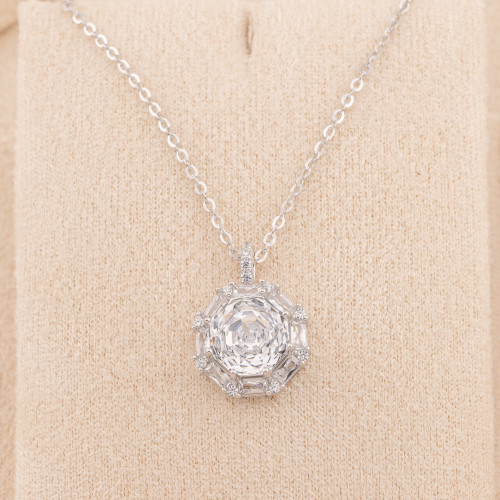 Collier pendentif en argent avec corindon