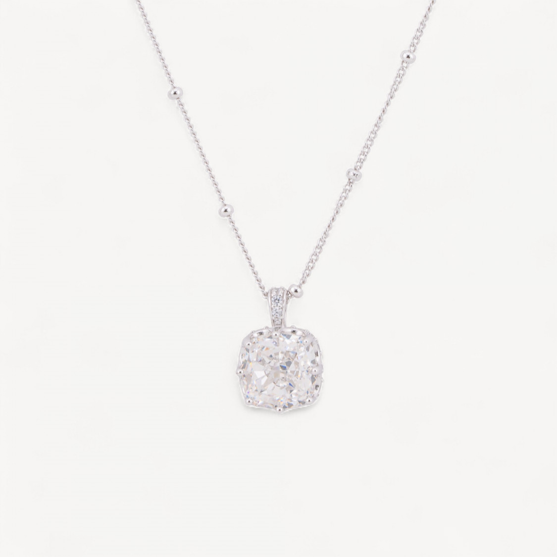 Collana Con Pendente In Argento Con Corindone Bianco-COLLANE DI ARGENTO 925 | Worldofjewel.com