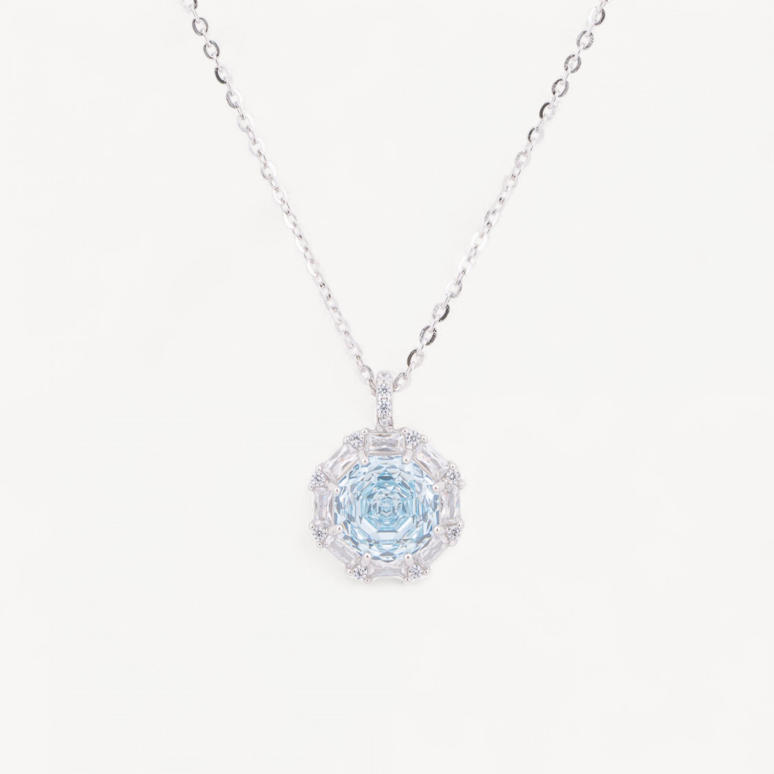 Collana Con Pendente In Argento Con Corindone Blu-925 SILVER NECKLACES | Worldofjewel.com