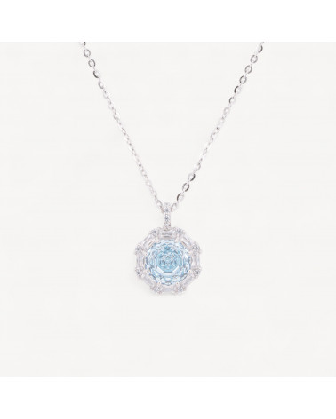Collana Con Pendente In Argento Con Corindone Blu-925 SILVER NECKLACES | Worldofjewel.com