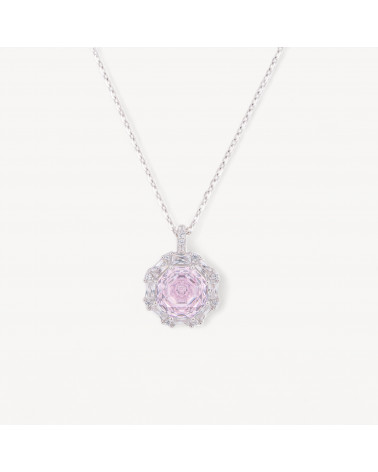 Collana Con Pendente In Argento Con Corindone Rosa-COLLANE DI ARGENTO 925 | Worldofjewel.com