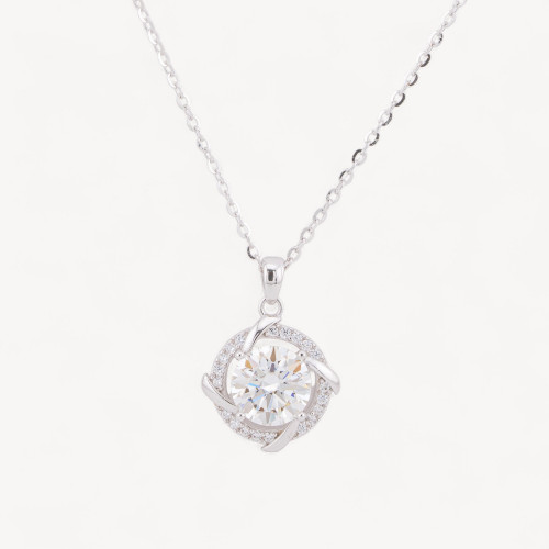 Collana Con Pendente In Argento Con Moissanite MOD1455-COLLANE DI ARGENTO 925 | Worldofjewel.com