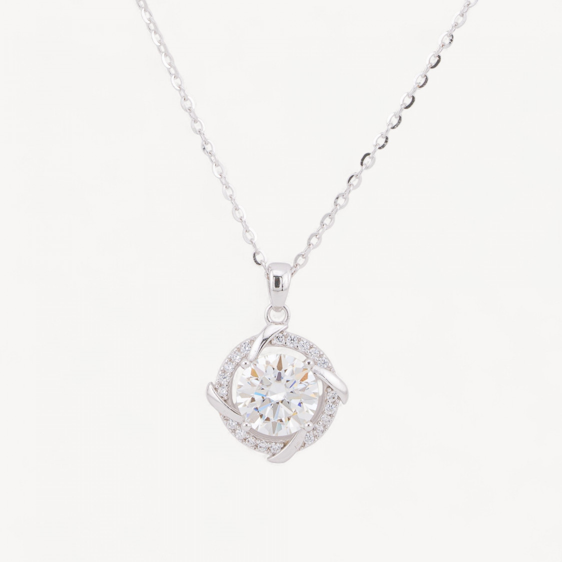 Collana Con Pendente In Argento Con Moissanite MOD1455-COLLANE DI ARGENTO 925 | Worldofjewel.com