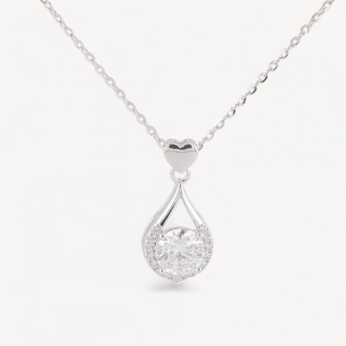 Collana Con Pendente In Argento Con Moissanite MOD1456-COLLANE DI ARGENTO 925 | Worldofjewel.com