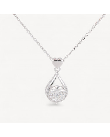 Collana Con Pendente In Argento Con Moissanite MOD1456-COLLANE DI ARGENTO 925 | Worldofjewel.com