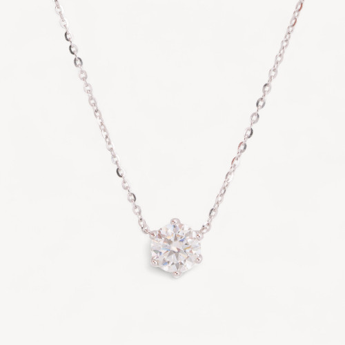 Collana Con Pendente In Argento Con Moissanite MOD1457-COLLANE DI ARGENTO 925 | Worldofjewel.com