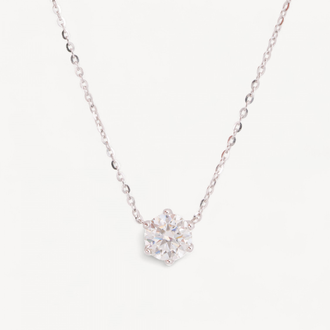 Collana Con Pendente In Argento Con Moissanite MOD1457-COLLANE DI ARGENTO 925 | Worldofjewel.com
