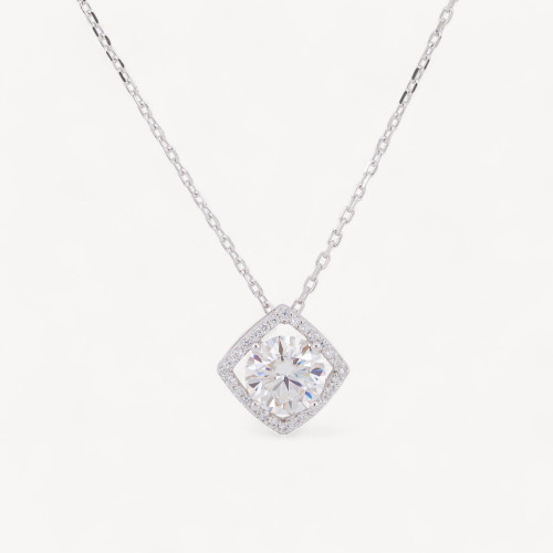 Collana Con Pendente In Argento Con Moissanite MOD1458-COLLANE DI ARGENTO 925 | Worldofjewel.com