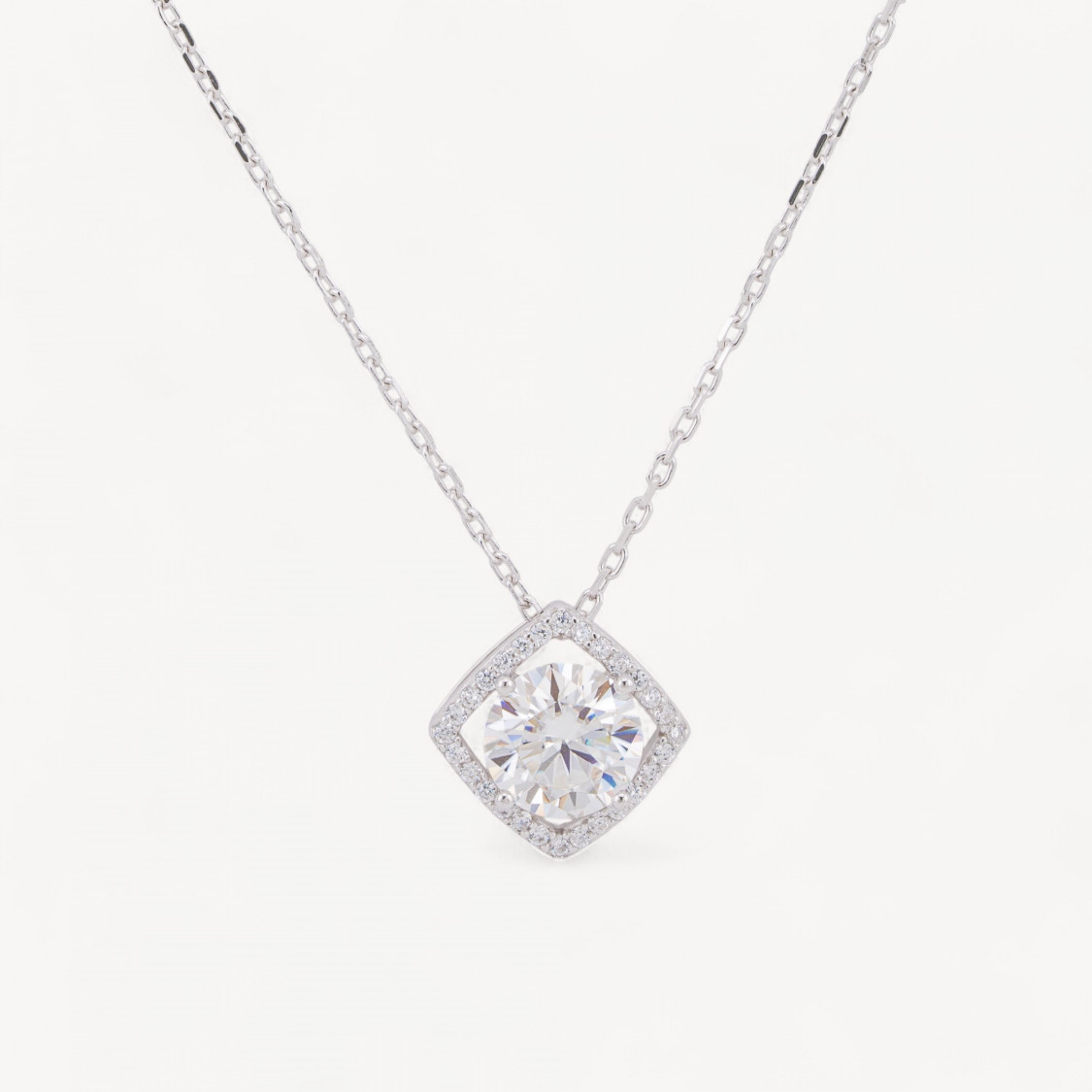 Collana Con Pendente In Argento Con Moissanite MOD1458-COLLANE DI ARGENTO 925 | Worldofjewel.com