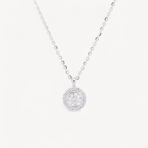 Collana Con Pendente In Argento Con Moissanite MOD1459-COLLANE DI ARGENTO 925 | Worldofjewel.com