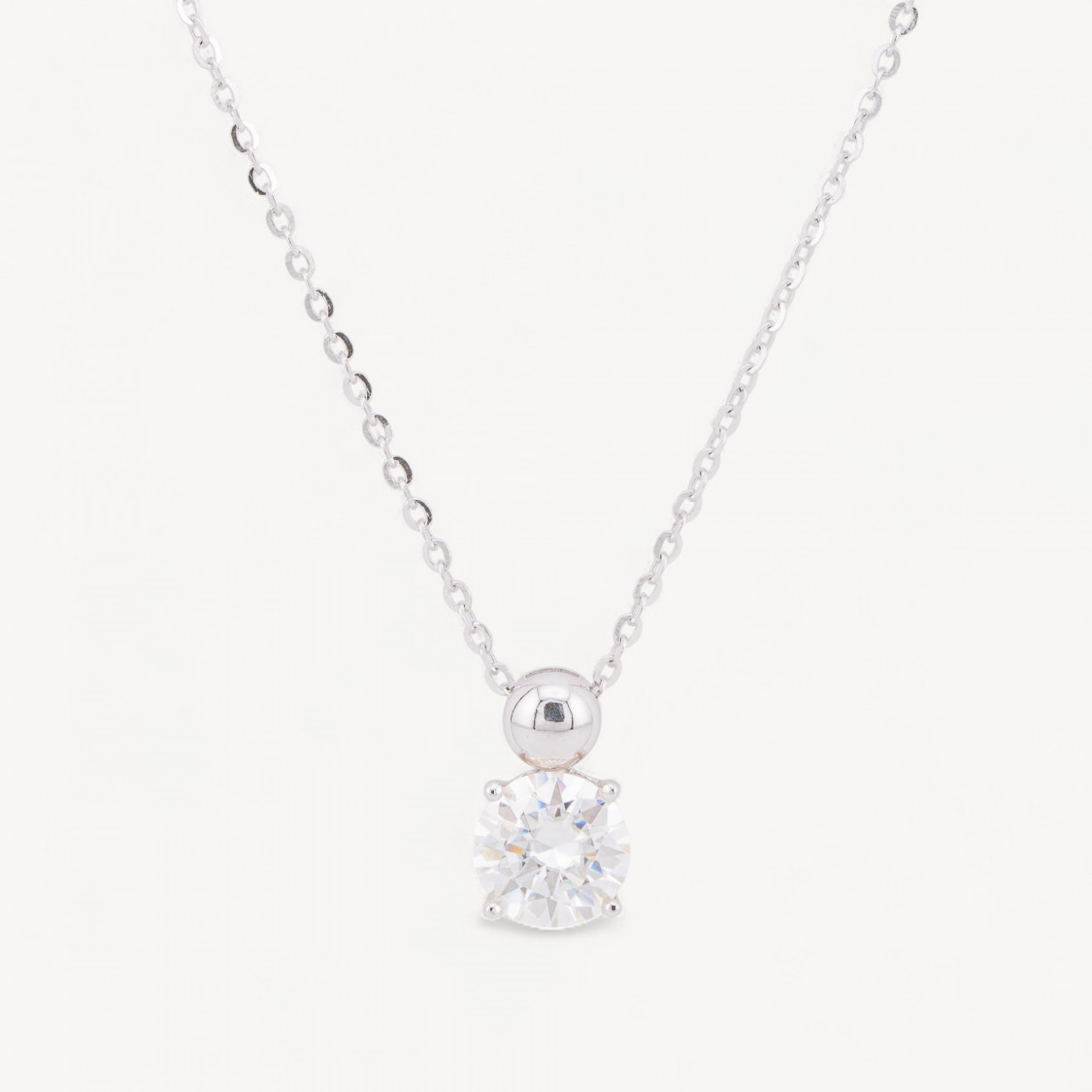 Collana Con Pendente In Argento Con Moissanite MOD1460-COLLANE DI ARGENTO 925 | Worldofjewel.com