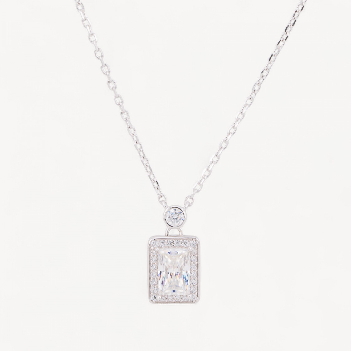 Collana Con Pendente In Argento Con Moissanite MOD1461-COLLANE DI ARGENTO 925 | Worldofjewel.com