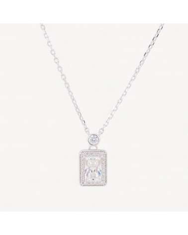 Collana Con Pendente In Argento Con Moissanite MOD1461-COLLANE DI ARGENTO 925 | Worldofjewel.com