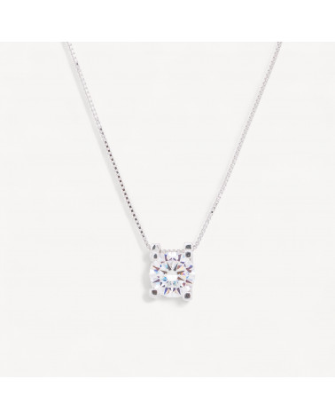 Collana Con Pendente In Argento Con Moissanite MOD1463-COLLANE DI ARGENTO 925 | Worldofjewel.com