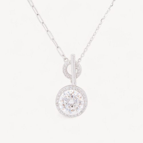 Collana Con Pendente In Argento Con Moissanite MOD1471-COLLANE DI ARGENTO 925 | Worldofjewel.com