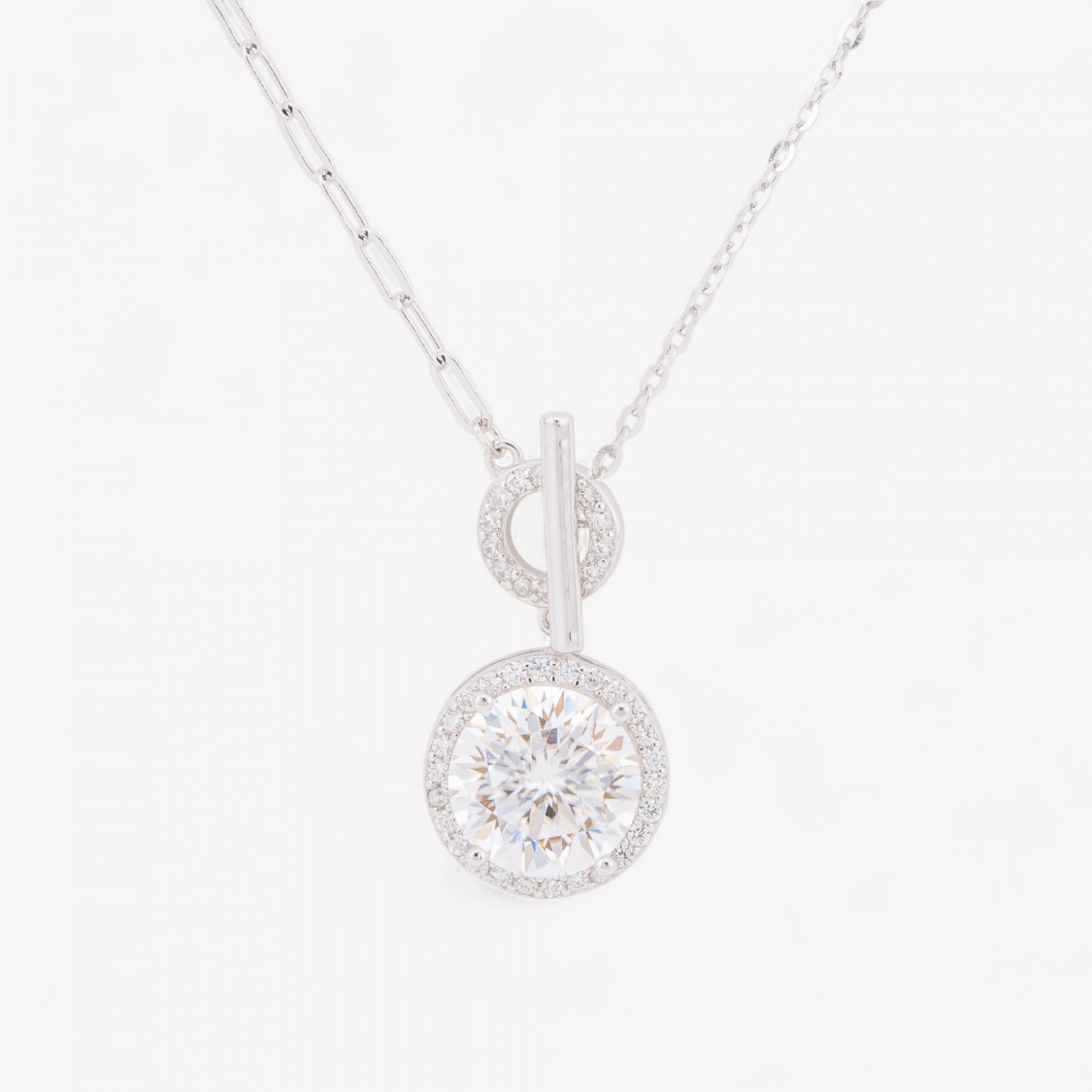 Collana Con Pendente In Argento Con Moissanite MOD1471-COLLANE DI ARGENTO 925 | Worldofjewel.com