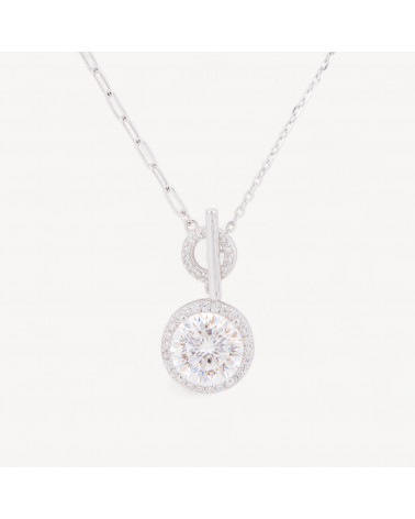 Collana Con Pendente In Argento Con Moissanite MOD1471-COLLANE DI ARGENTO 925 | Worldofjewel.com