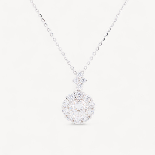 Collana Con Pendente In Argento Con Moissanite MOD1472-COLLANE DI ARGENTO 925 | Worldofjewel.com